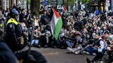Demonstratie palestina politie
