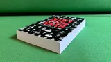 Boek "Niet in mijn naam" met handtekeningen van de petitie ondertekenaars van Gaza op een Groen stoffen bank