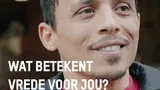Foto van restauranthouder Fahad met de tekst 'Wat betekent vrede voor jou?'