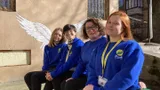 Alisa, Tetiana, Anna en Oleksandra (v.l.n.r) van onze Oekraïense partnerorganisatie Rokada, die mensen op de vlucht bijstaat.