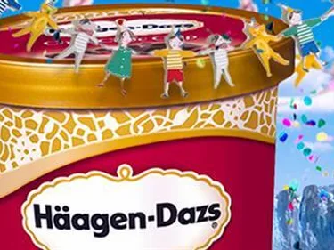 Afbeelding van een pak Häagen-Dazs, een Amerikaans ijsmerk.