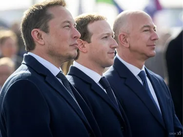 Musk Zuckerberg en Bezos - miljardairs - tax the rich