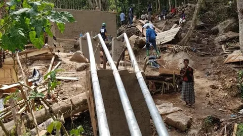 Oxfam waterleiding drc waterleidingbuizen in aanbouw