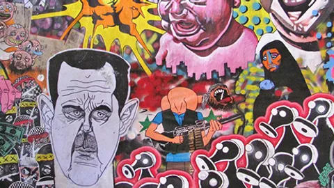 Kunstwerk van de oorlog in Syrië.