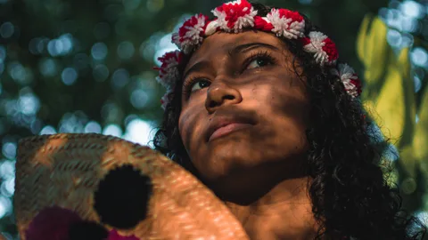 Mary-Kate Fredericks during a workshop connecting Indigenous youth with elders in Suriname
