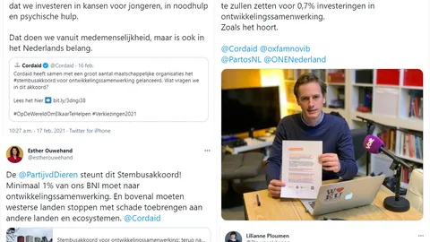 Stembusakkoord 0,7 procent ODA tweets politici
