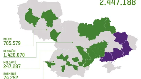 Kaart van waar Oxfam en partners werkten de afgelopen jaren