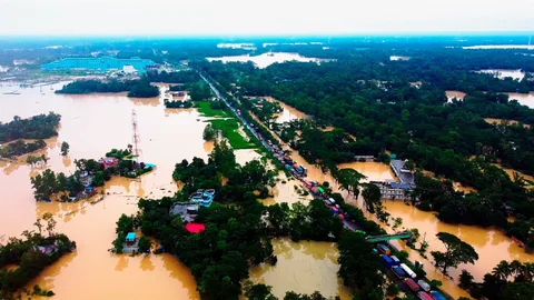 Foto van de overstromingen