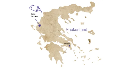 Kaart van Kamp Katsikas in Griekenland