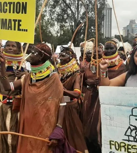 Rukia Cornelius in a demonstration.