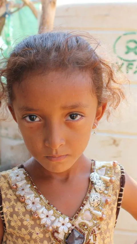 Foto van meisje in Jemen, campagnebeeld over cholera-uitbraak.