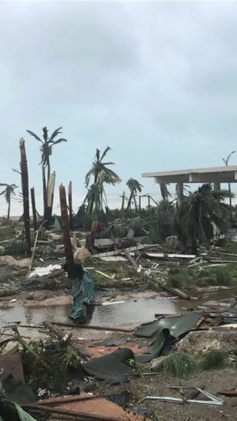 Foto van verwoestingen door orkaan Irma.