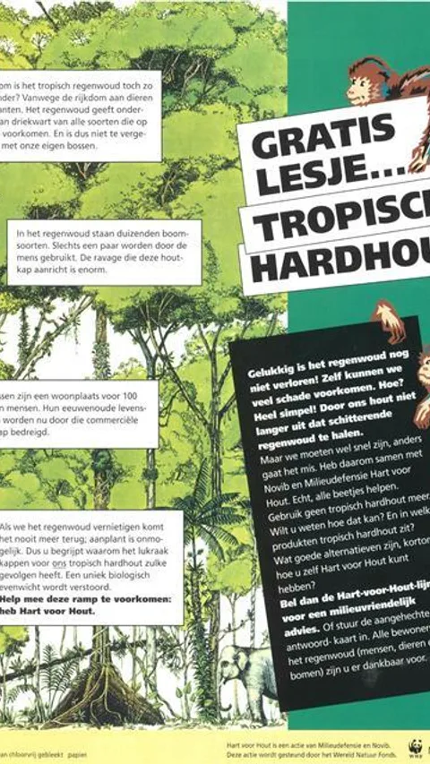 Oxfam novib hart voor hout folder 1996 kappen met kappen