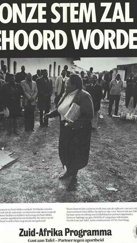 Oxfam novib zuid afrika onze stem poster 1982 1989