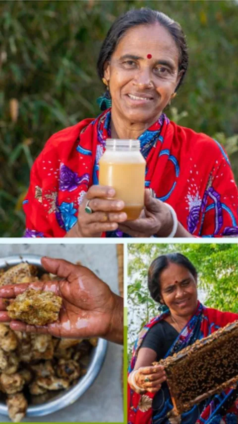 Kuruna laat haar honing en bijen zien