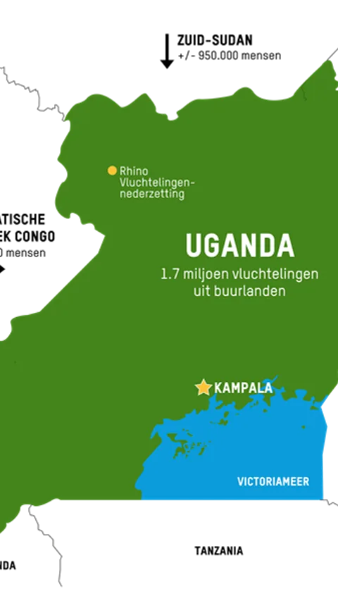 Uganda kaart